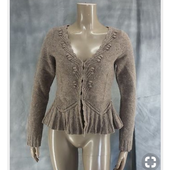 Anthropologie Sweaters - Anthropologie Sleepin on Snow wool peplum cardigan